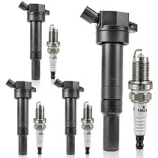 Ignition Coil Pack and Iridium Spark Plug Set of 4 For Hyundai Kia UF651 97390