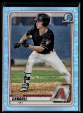 2020 Bowman Draft Chrome Sky Blue Refractor Corbin Carroll Arizona Diamondbacks
