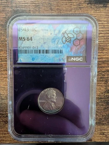 1943-S Lincoln Steel Cent Trader Bea NGC MS64 Purple Core