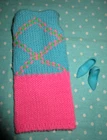 Vintage Barbie 1968 60s Knit Hit 1804 MOD TNT Lined Dress Maker Details Shoes