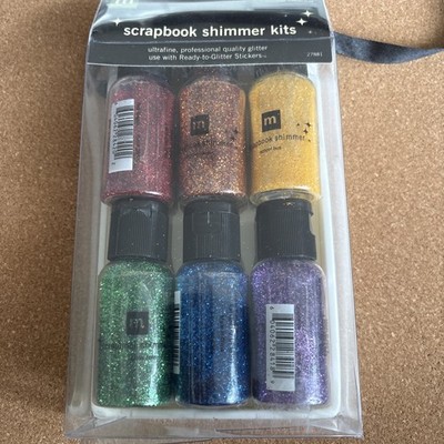 Scrapbook Schimmer Set Ultra Fine Glitter Set 6 Farben & Tablett Kinderfarben