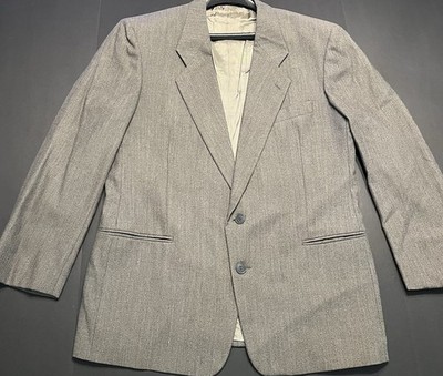 Men s 43 Regular Blazer Gray Pure Virgin Wool 100 Italy MANI Saks Fifth Avenue**