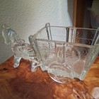 Vintage 1940’s Donkey Pulled Cart Candy Dish Clear Pressed Glass Planter — photo 3