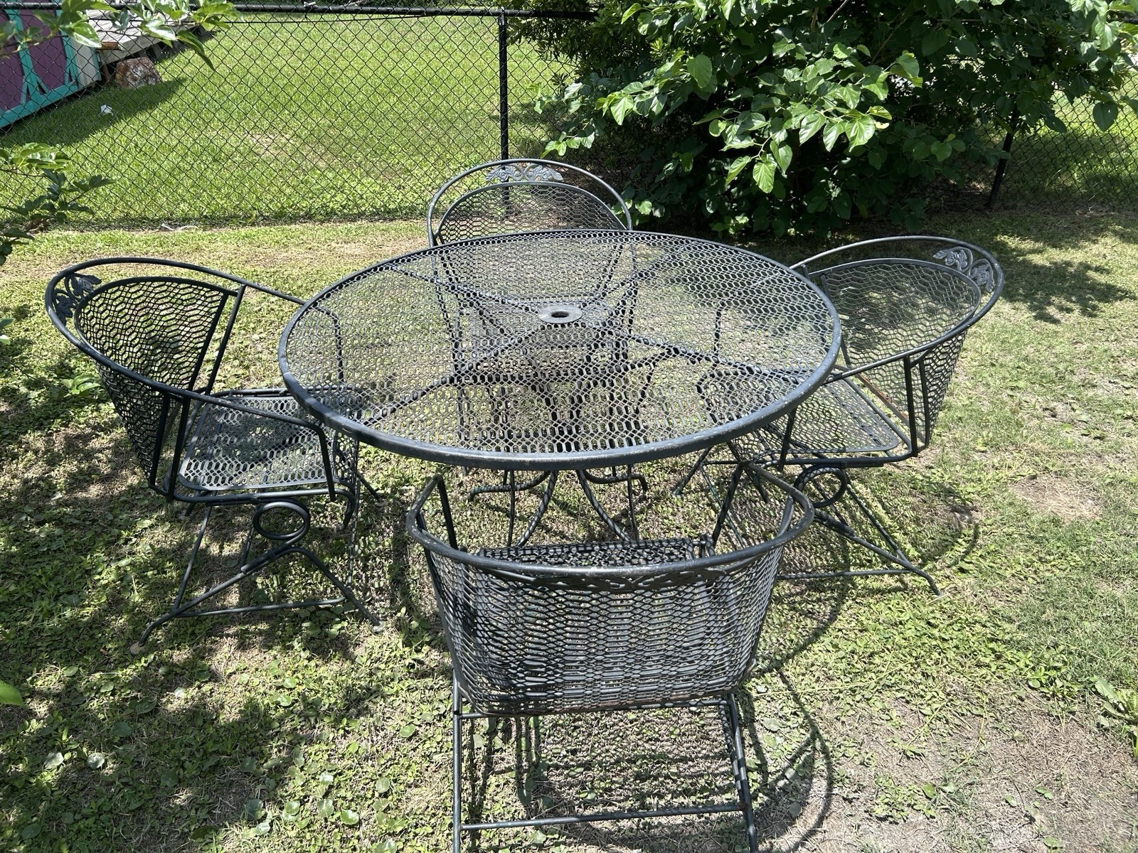 used wrought iron patio furniture set