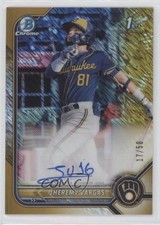 2022 Bowman Chrome Prospect Gold Shimmer Refractor 17/50 Jheremy Vargas Auto jc3