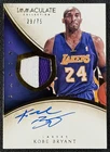 KOBE BRYANT 2013-14 PANINI IMMACULATE COLL #188 GAME-WORN PATCH AUTO /75 LAKERS
