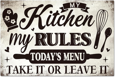 My Kitchen My Rules Blechschild ''Today's Menu Take It or Leave It'' lustiges Wort