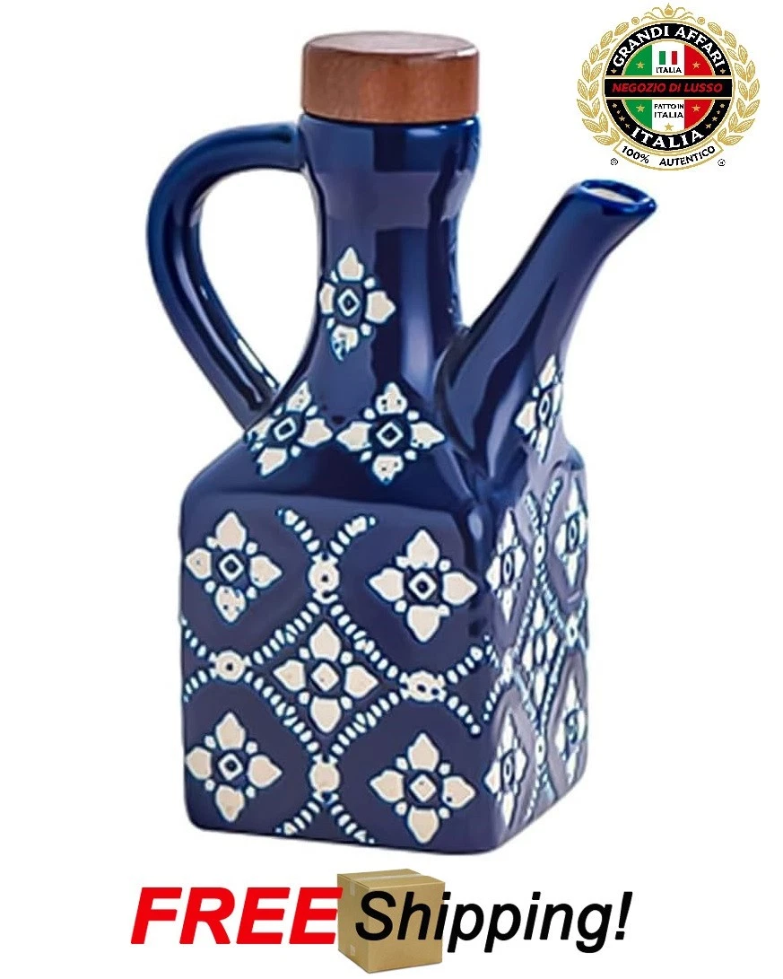 Italian Ceramic Olive Oil Dispenser Bottle 8.5oz Decanter Kitchen Handmade New
Opens in a new window