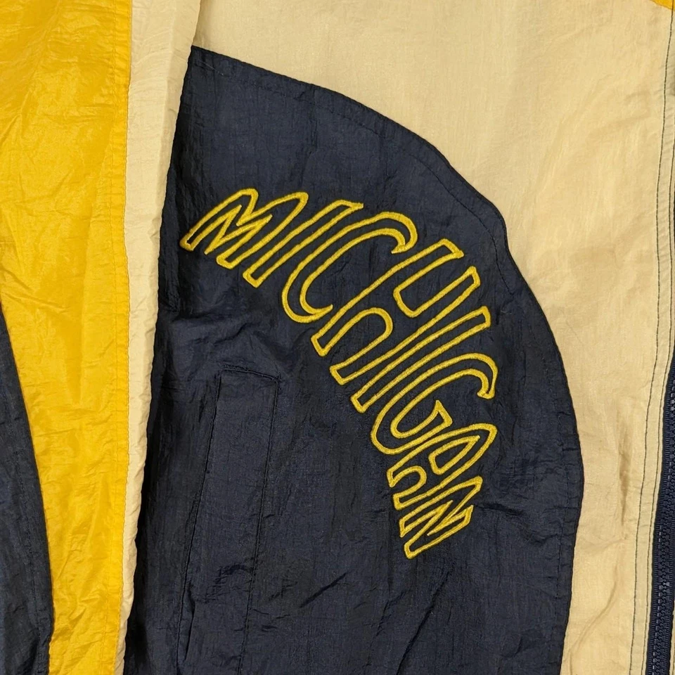 Vintage University of Michigan Football Windbreaker 90s Jacket Pro Player XXL - Image 2 of 4