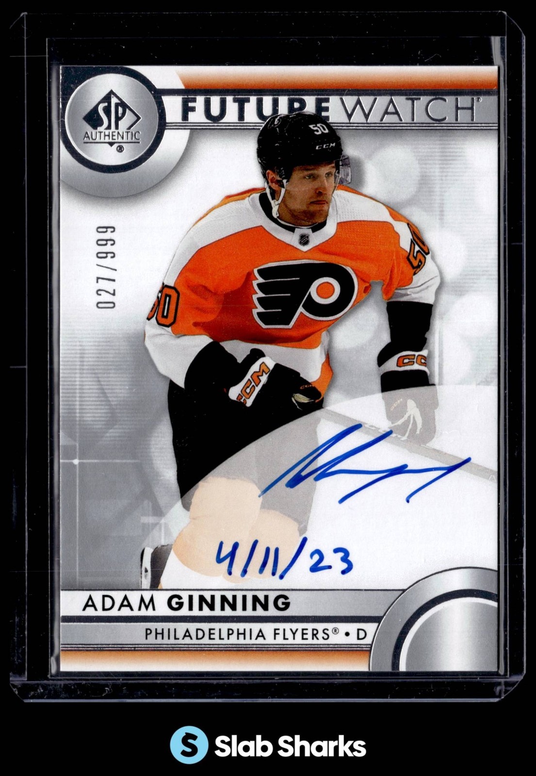2023 SP AUTHENTIC #146 ADAM GINNING AUTO RC FUTURE WATCH ROOKIE INSCRIBED /999