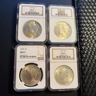 (4) 1923 $1 Peace Silver One Dollar US NGC MS63 Philadelphia 4x
