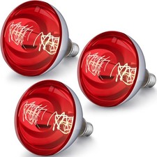 Pack 250 Watt Heat Lamp 120v R40 Heat Lamp Bulbs Glass 250 Watts 3 Red