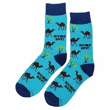 NWT Hump Day Blue Dress Socks Novelty Men 8-12 Blue Crazy Fun Sockfly