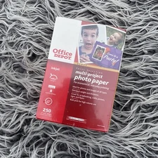 New Office Depot Photo Paper 4×6 glossy 250 pack Medium Weight 8 Mil