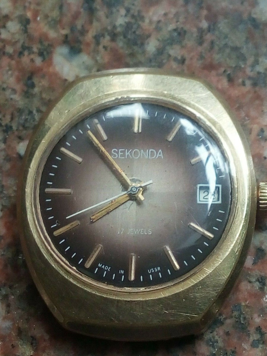 USSR Wrist gilded watch AU10 Sekonda 17 stones