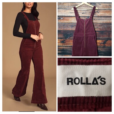 Rollas Overalls Eastcoast Flare Size 25 Aussie Jumpsuit Corduroy