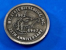 Mt State Bit Service Inc. 1987 25Th Anniversary Round Belt Buckle Limited