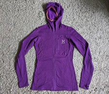 Haglofs Women's Purple Lim Polartec Fleece Hooded Jacket Size Xs (extra-small)