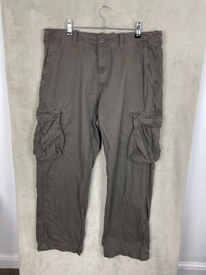 Men's Sonoma Cargo Utility Khaki Size W36 L30 Grey Straight Regular Cotton