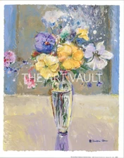 Panies Daisies Backyard Beauty Queens Christine Cohen Set of 2 12x15.25 in