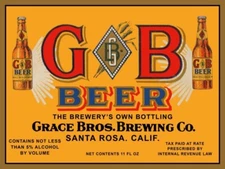 GB Grace Brothers Beer of Santa Rosa New Metal Sign:  12 x 16" & Free Shipping
