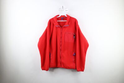 Vintage 90s Patagonia Mens Large Faded Spell Out Full Zip Fleece