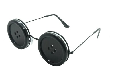 Koralle Knopf Brille Halloween Figur Kostüm rund schwarz Brille
