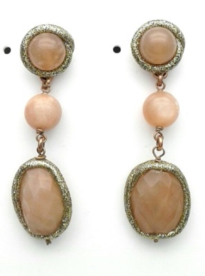 Boucles D'Oreilles Tank Or 18 Carats - Serties De Rubis Et Diamants (0,40 Ct) - 8,04 G - Occasion