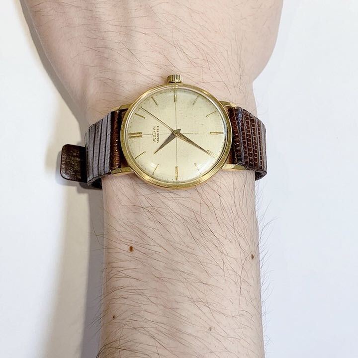 Men's Hand-Wound Vulcain Watch with 17 Jewels, Gold-Plated, Analog