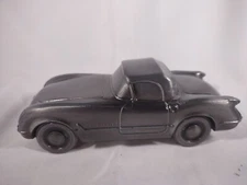 VTG BANTHRICO METAL 1953 CORVETTE 7” COIN BANK USA MADE Pewter Color 