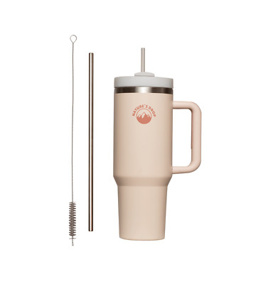 Tumbler Cup 1,2L-Edelstahl BPA-Frei (Cup-Becher-Quencher Art) BEIGE.