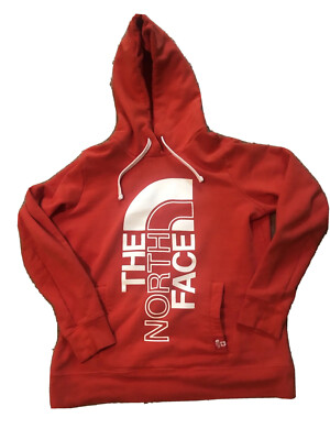 The North Face womens large red pullover hoodie Canada Long Sleeve Spellout  | eBay