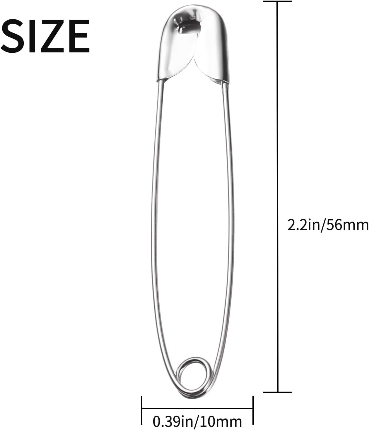 Large 120 PCS 2.2” / Safety Pins, Zinc Count, Decorative Bulk Metal