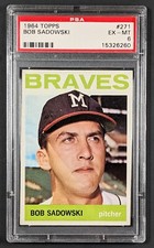 1964 Topps #271 Bob Sadowski PSA EX-MT 6 Milwaukee Braves