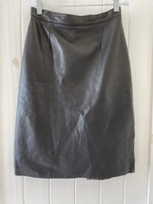 VINTAGE FIRENZE SANTA BARBARA WOMEN  S BLACK GENUINE LEATHER PENCIL SKIRT SIZE 6