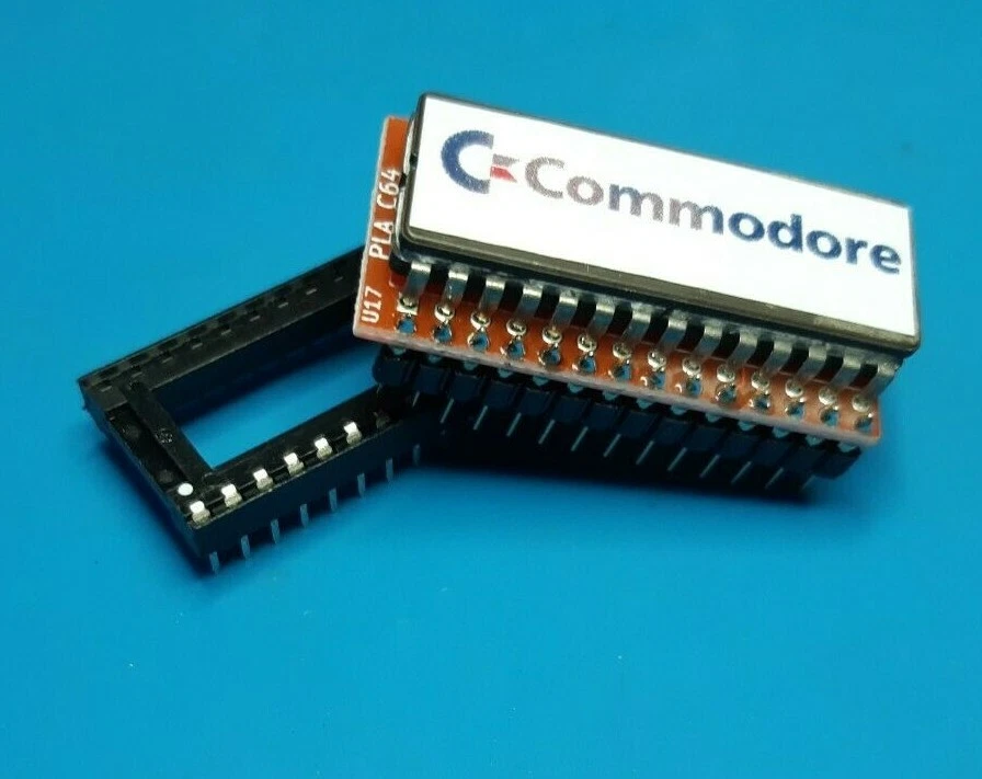 Commodore 64 PLA C64 SX64 with socket DIP28 MOS 906114-01 ROUND PIN GOLD (NEW) - Immagine 2 di 4