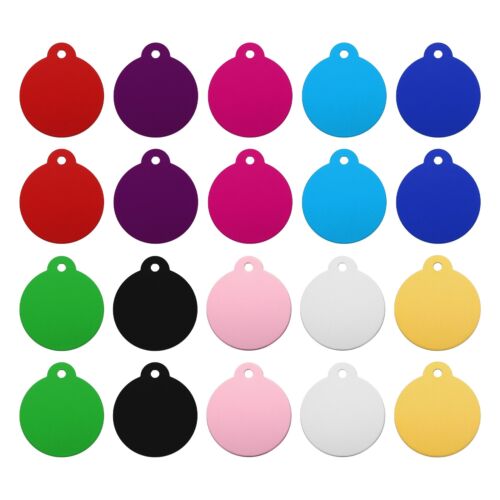 Round Laser Engraving Blanks Tags, Stamping Blank Tag, Dog ID Tag 10 Color 20pcs - Afbeelding 1 van 7