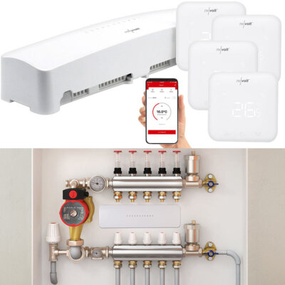 revolt WLAN-Fußbodenheizungs-Controller-Steuerung mit 4 Thermostaten und App