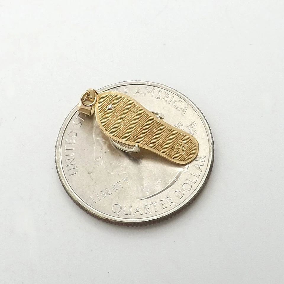 Jacmel Mauricio Oro 14k Chancla Sandalia Playa Zapato Dije Colgante JCM Nuevo Foto 4 de 4