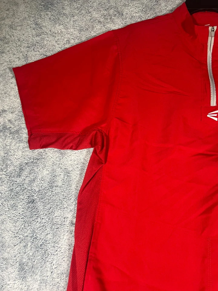 Chaqueta Easton NUEVA CON ETIQUETAS 1/4 Cremallera Alpha Cage Para Hombre L Roja Manga Corta Béisbol Bateo Foto 3 de 4