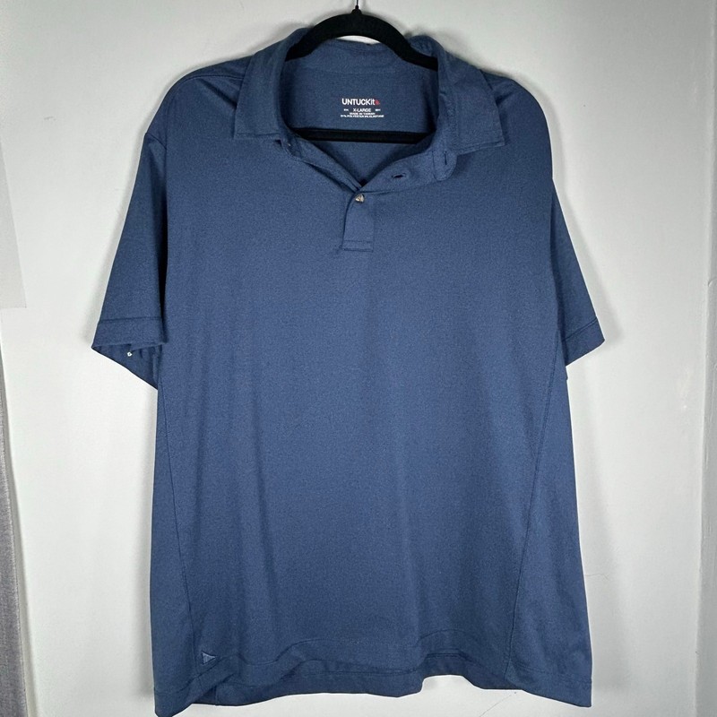 Untuckit Blue Polo Mens Sz XL