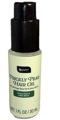 b-pure Prickly Pear Hair Oil W Pump 1oz-Tames Frizz/Adds Shine-Moringa Seed Oil