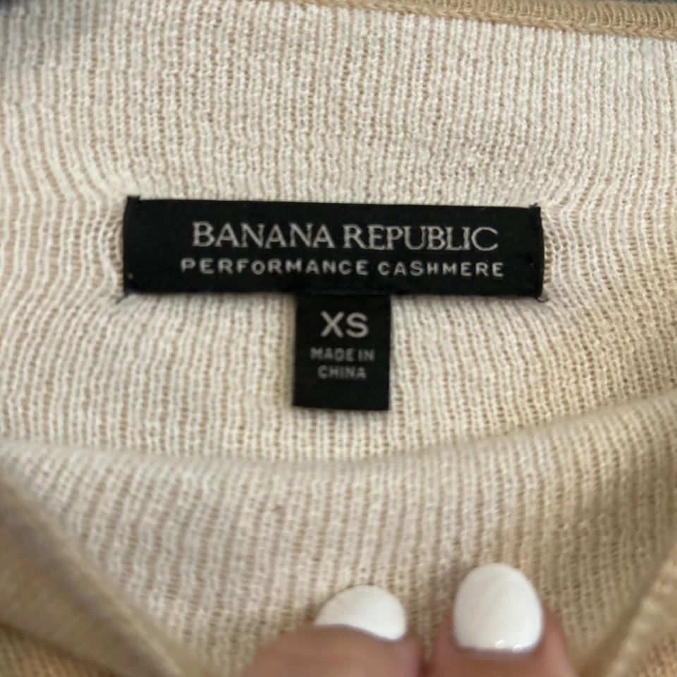 Suéter acanalado de lana de gran tamaño cachemir tostado camel Banana Republic para mujer XS Foto 4 de 4