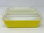 Vintage Yellow Pyrex Refrigerator Dish 0503 And Ribbed Lid 503-C