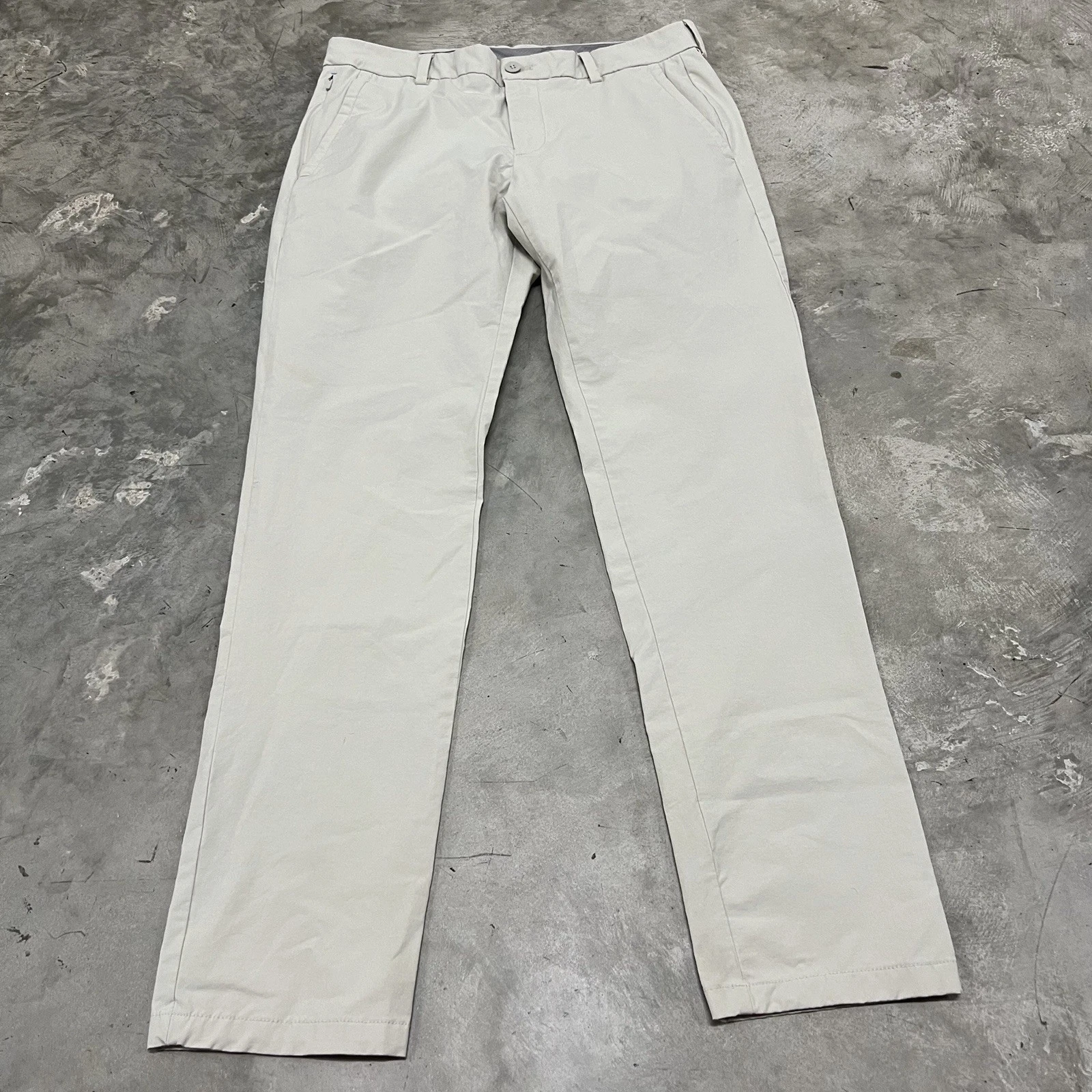 Vineyard Vines On The Go Pants Mens 32x32 Beige Nylon Performance Stretch Golf
