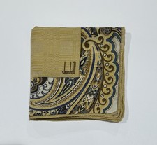 Handkerchief Dunhill VTG Men Art Paisley Silk /Cotton Pocket Square 20  