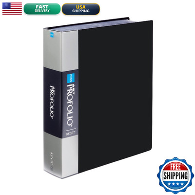 Itoya Original Art Profolio 8.5X11 Black Art Portfolio Binder Plastic Sleeves