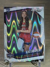 2025 Panini Prizm WNBA Kiki Iriafen RC White Seismic Prizm Rookie Variation #149