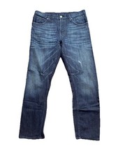 Rogue Men's Jeans Blue Indigo Button Fly Jeans 32x30 Made In USA XL Distressed