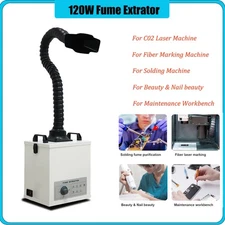 120W Smoke Extractor Fume Air Purifier Triple Filter Absorber Removal 110V US